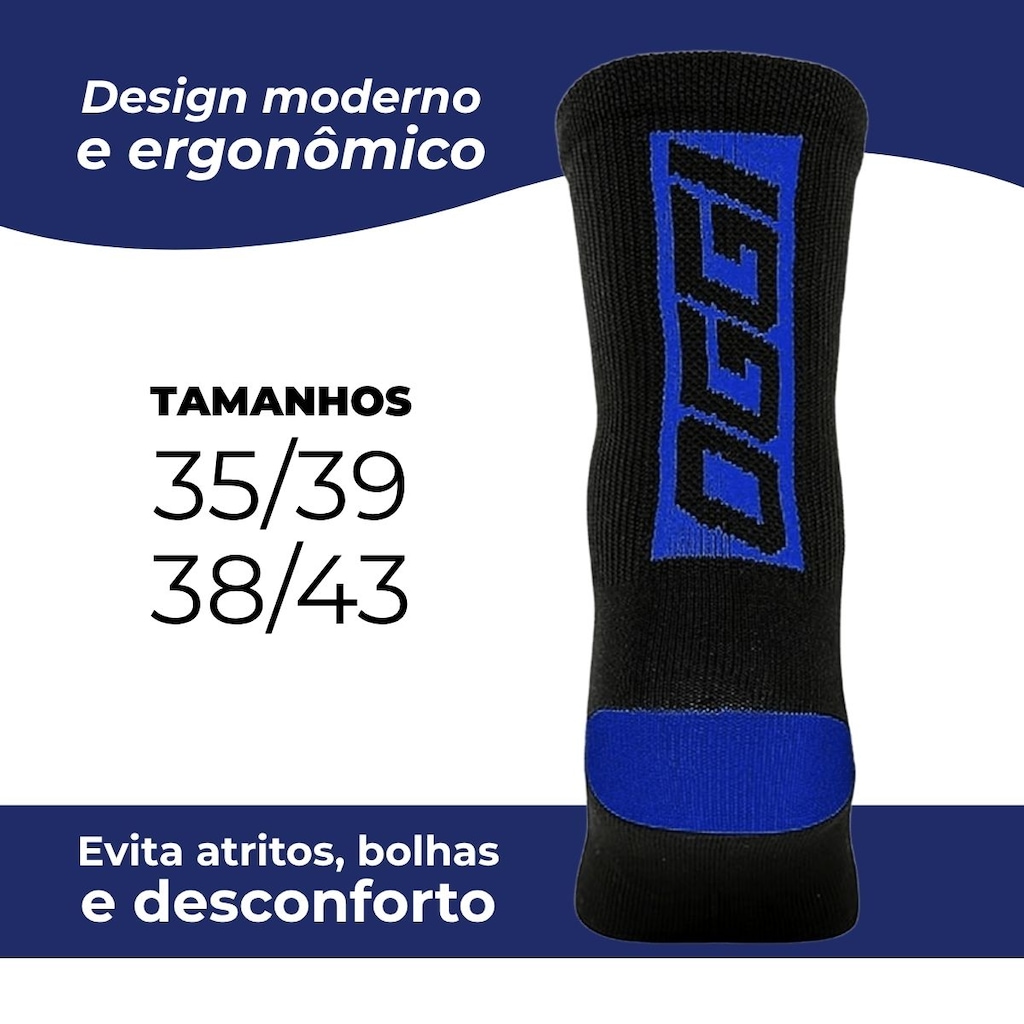 Imagem 2 do produto Meia Ciclismo Corrida Esportiva MTB Speed Cano Médio Oggi