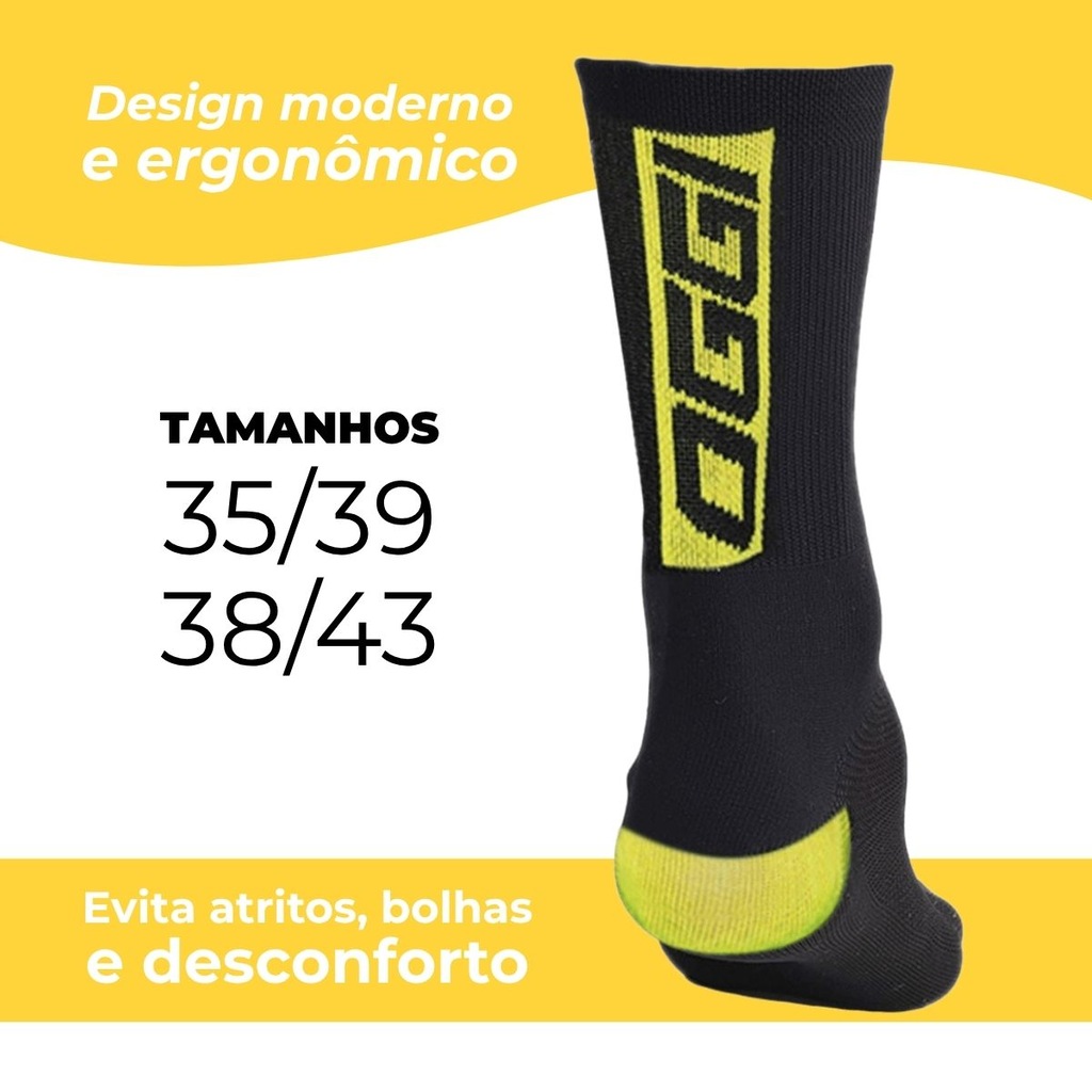 Imagem 2 do produto Meia Ciclismo Corrida Esportiva MTB Speed Cano Médio Oggi
