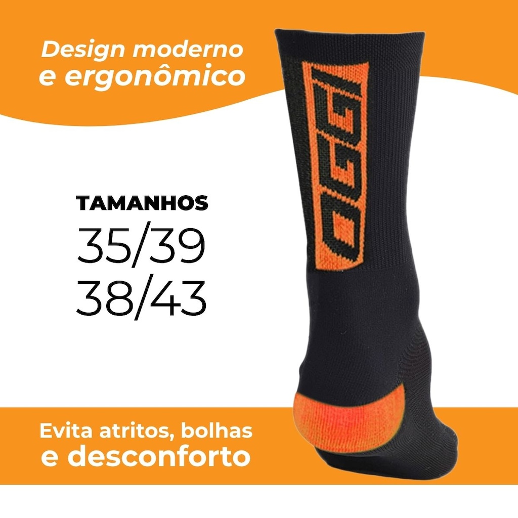 Imagem 2 do produto Meia Ciclismo Corrida Esportiva MTB Speed Cano Médio Oggi