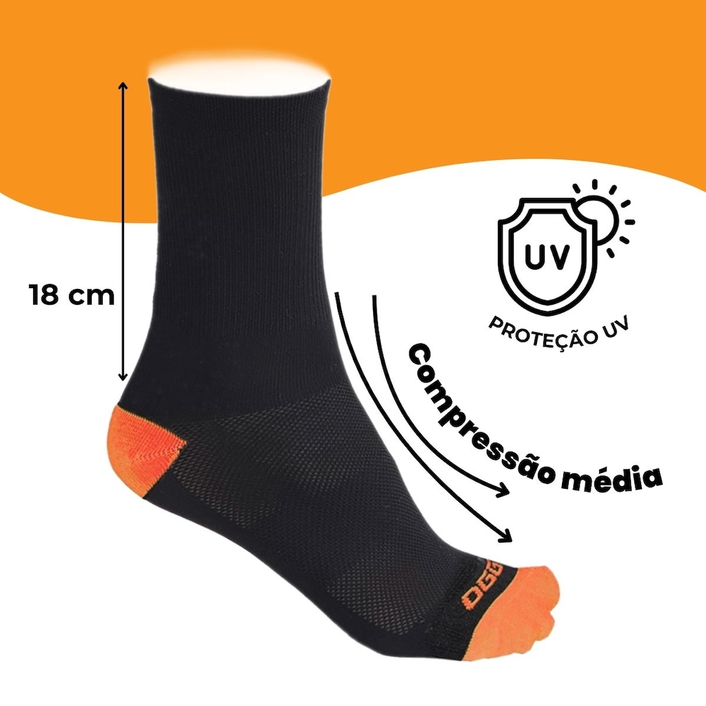 Imagem 3 do produto Meia Ciclismo Corrida Esportiva MTB Speed Cano Médio Oggi