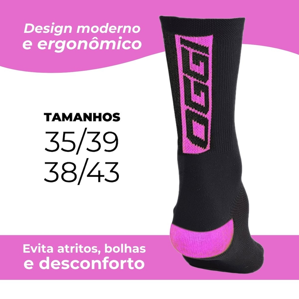 Imagem 2 do produto Meia Ciclismo Corrida Esportiva MTB Speed Cano Médio Oggi