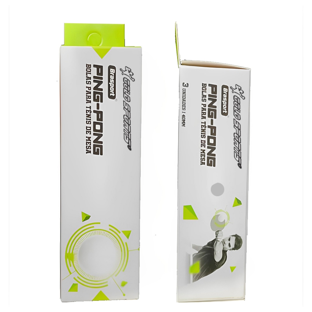 Imagem 2 do produto Bolas de Tênis de Mesa Gold Sports Brasport alta Rebote – ABS Premium 40+ 3 Estrelas