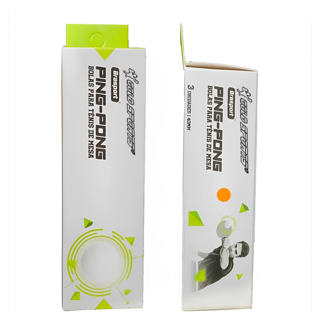 Imagem 2 do produto Bolas de Tênis de Mesa Gold Sports Brasport alta Rebote – ABS Premium 40+ 3 Estrelas