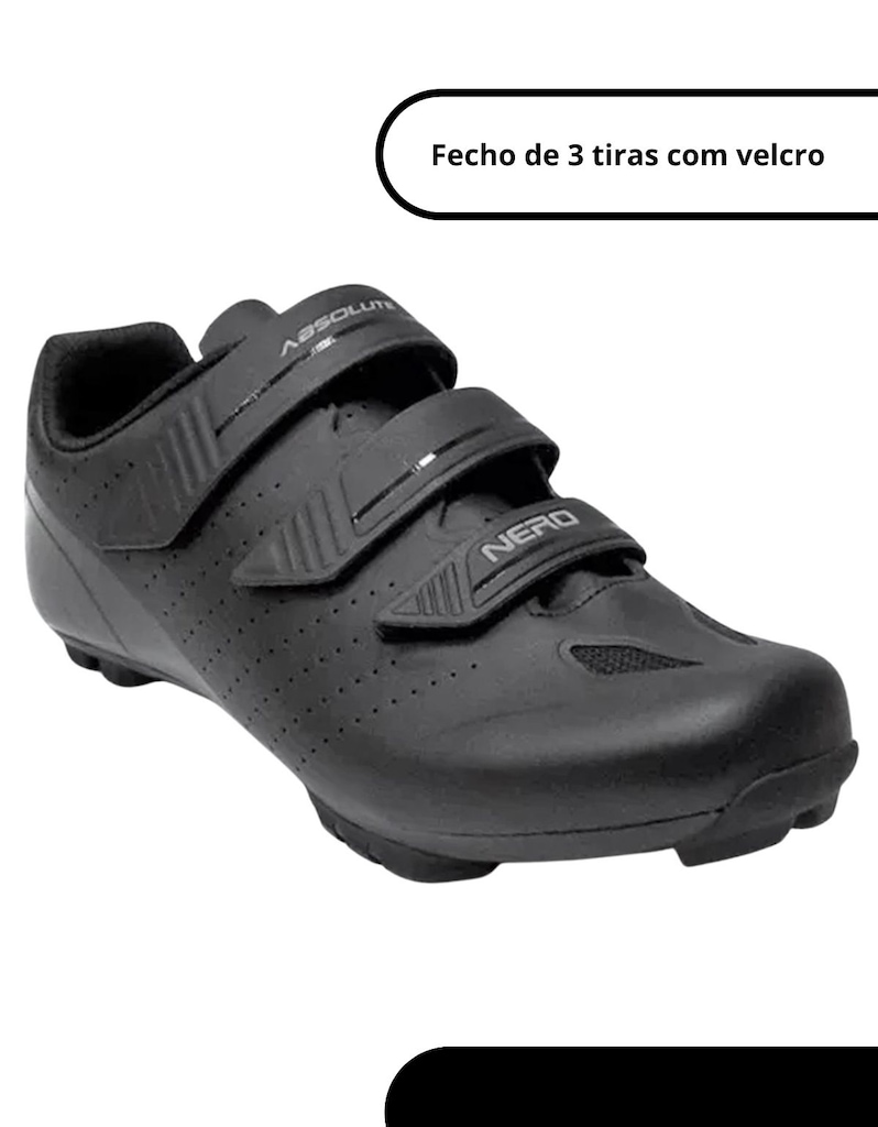 Imagem 3 do produto Sapatilha ciclismo MTB Absolute Nero 5 c/ 3 velcros Unissex