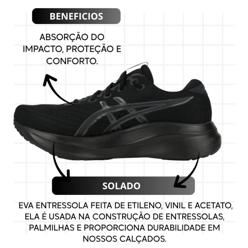 Imagem 3 do produto Kit Tênis Asics Gel-Excite 11 E Meia Cano Curto - Masculino