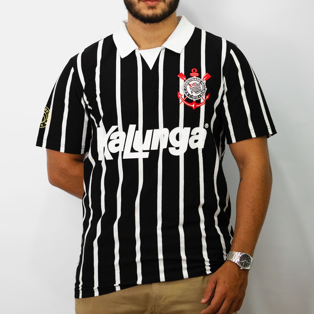 Imagem 2 do produto Camisa do Corinthians Polo Retrô 1990 Kalunga Número 10 Coimbra - Masculina