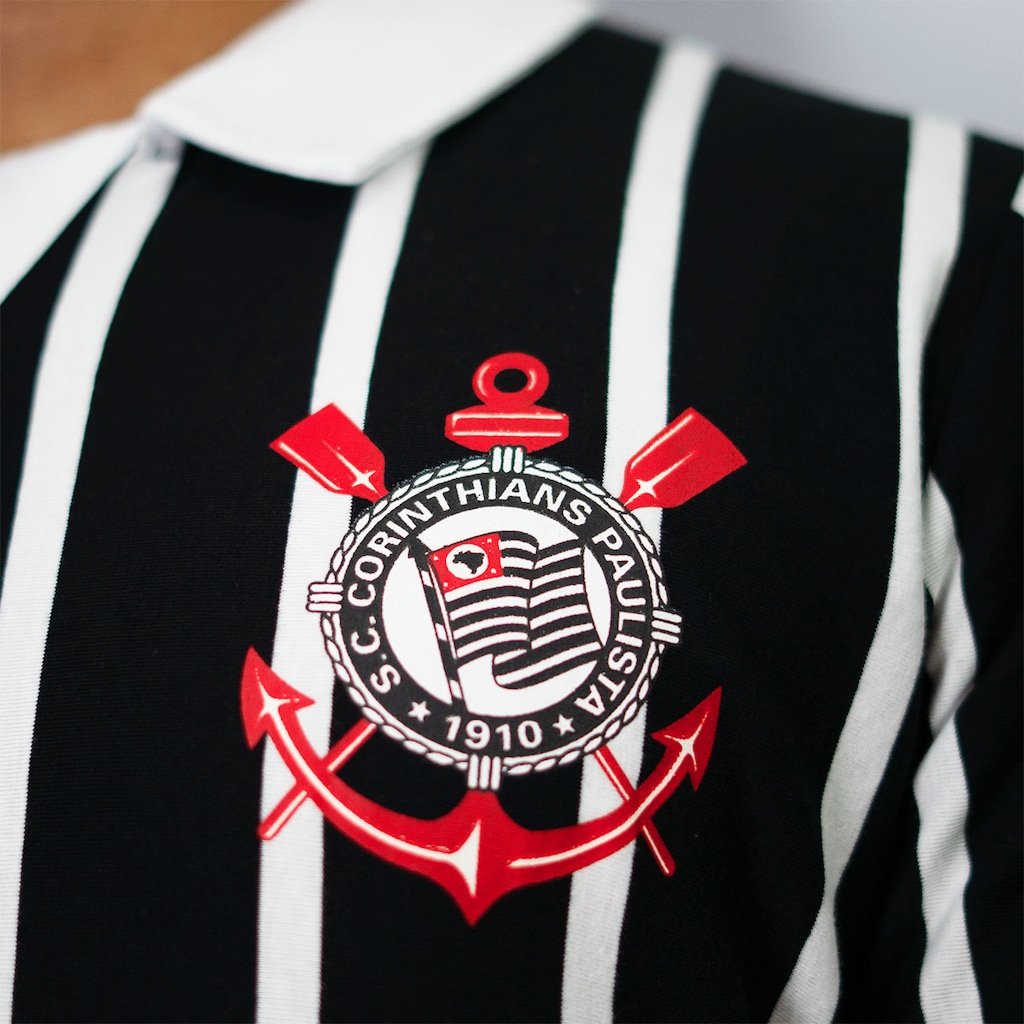 Imagem 4 do produto Camisa do Corinthians Polo Retrô 1990 Kalunga Número 10 Coimbra - Masculina