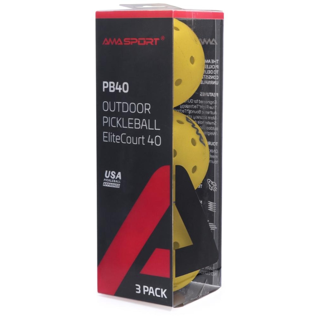 Imagem 3 do produto Bola de Pickleball Ama Sport PB40 com 3 Unidades