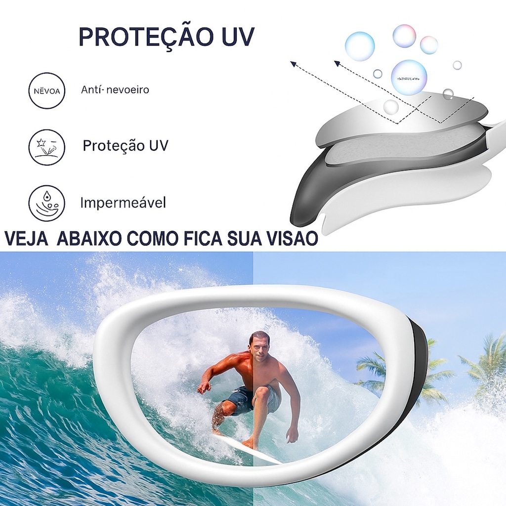Imagem 3 do produto Oculos De Natação Gold Sports Legend II Dem Mirror High Definition