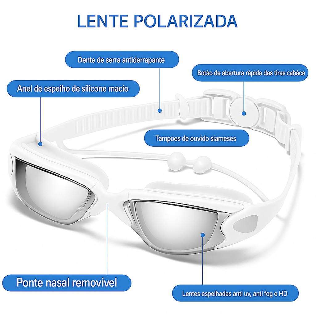 Imagem 4 do produto Oculos De Natação Gold Sports Legend II Dem Mirror High Definition