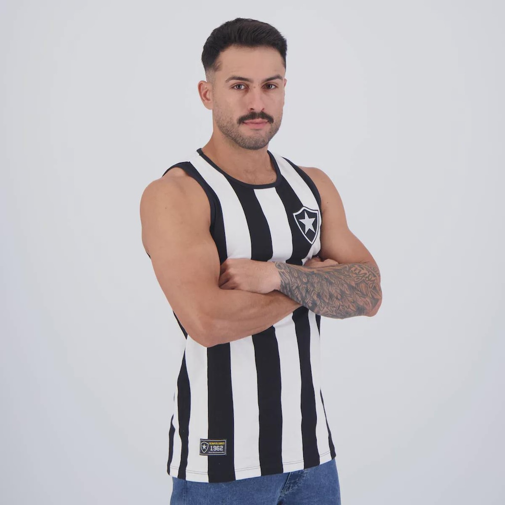 Imagem 2 do produto Regata Botafogo Retro 1962 Home Listrada Masculina