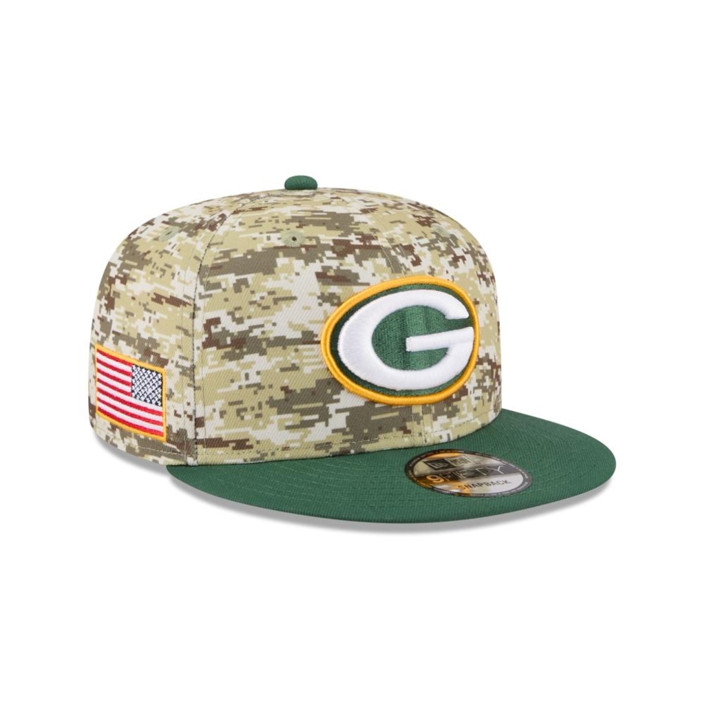 Imagem 3 do produto Boné New Era 9Fifty Green Bay Packers NFL Salute Service 2025 Masculino