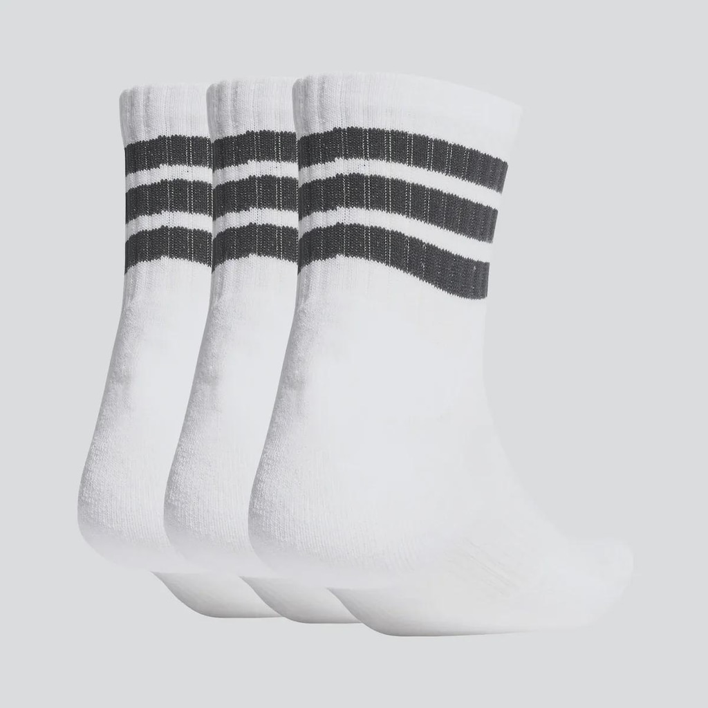 Imagem 2 do produto Kit 3 Pares de Meia Adidas 3 Stripes ESS Mid Unissex