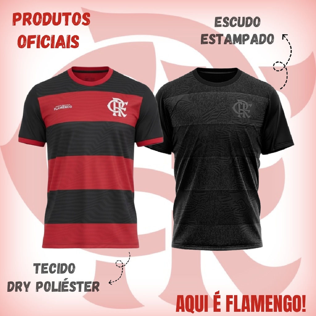 Imagem 2 do produto Kit Camisa Do Flamengo Camisa Confirm + Emoção Braziline - Masculino
