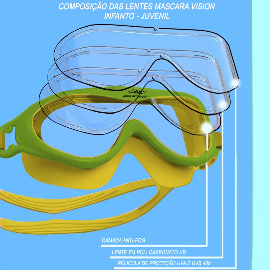 Imagem 5 do produto Máscara De Natação Gold Sports Vision Infanto - High Definition - Infantil