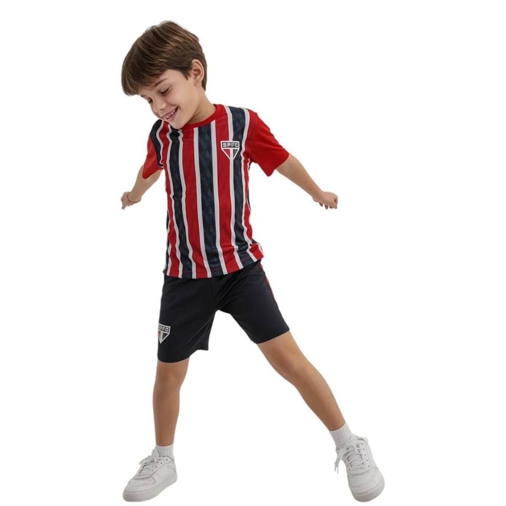 Imagem 3 do produto Kit Uniforme do São Paulo Jogo Braziline Mini Craque Infantil