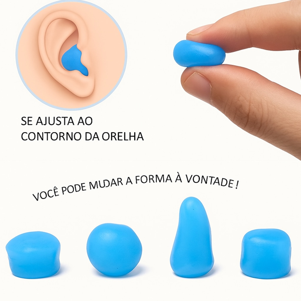 Imagem 5 do produto Protetor de Ouvido Gold Sports Moldável em Silicone Ultra Soft com 12 Unidades