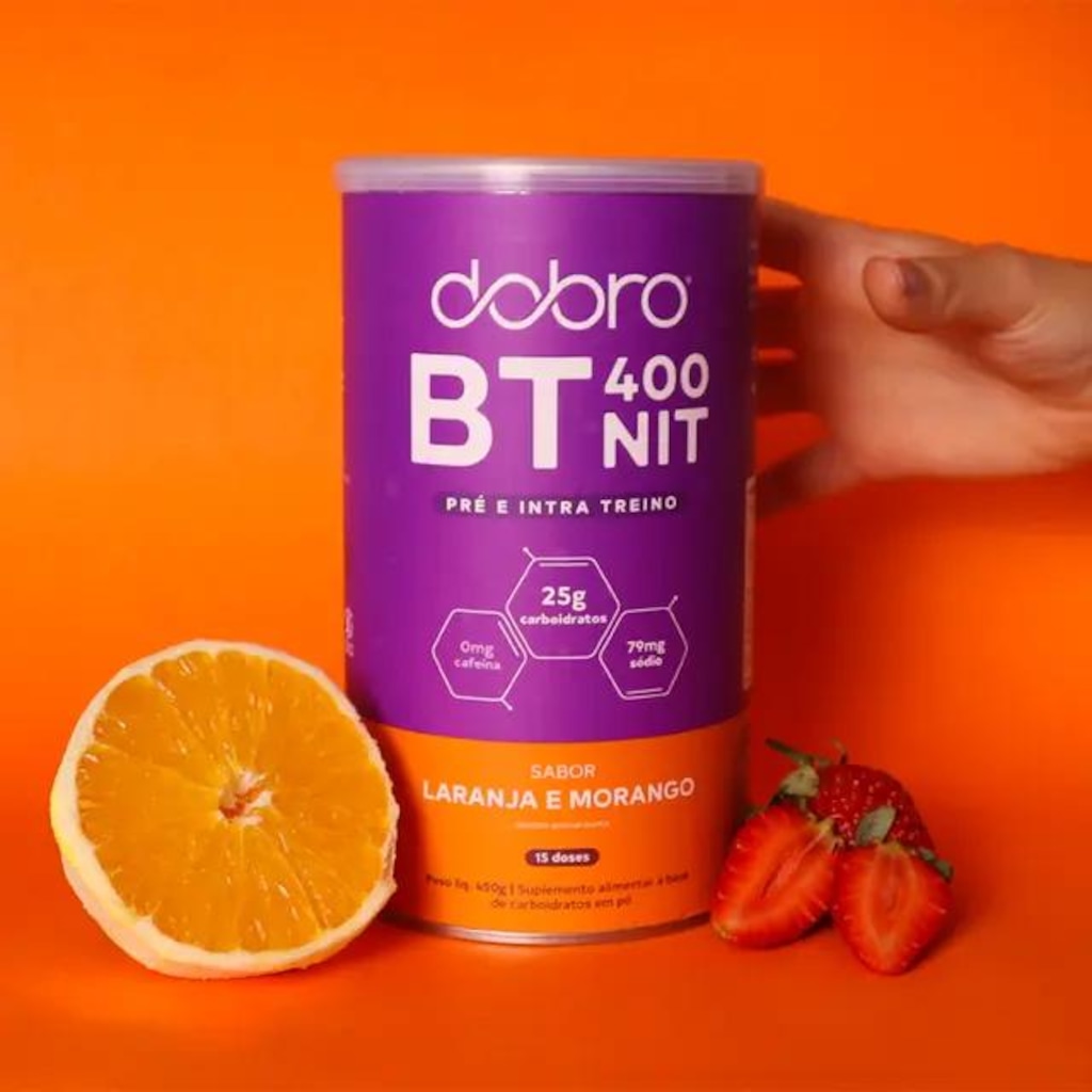 Imagem 3 do produto BT 400 Nitrato Dobro sabor Laranja com Morango 450g
