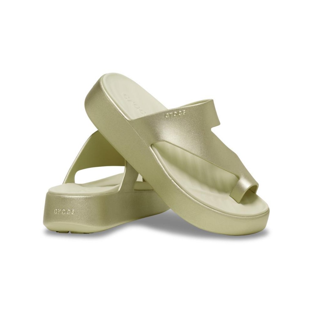 Imagem 4 do produto Sandália Feminino Crocs Getaway Platform Toe Loop Champagne Metallic