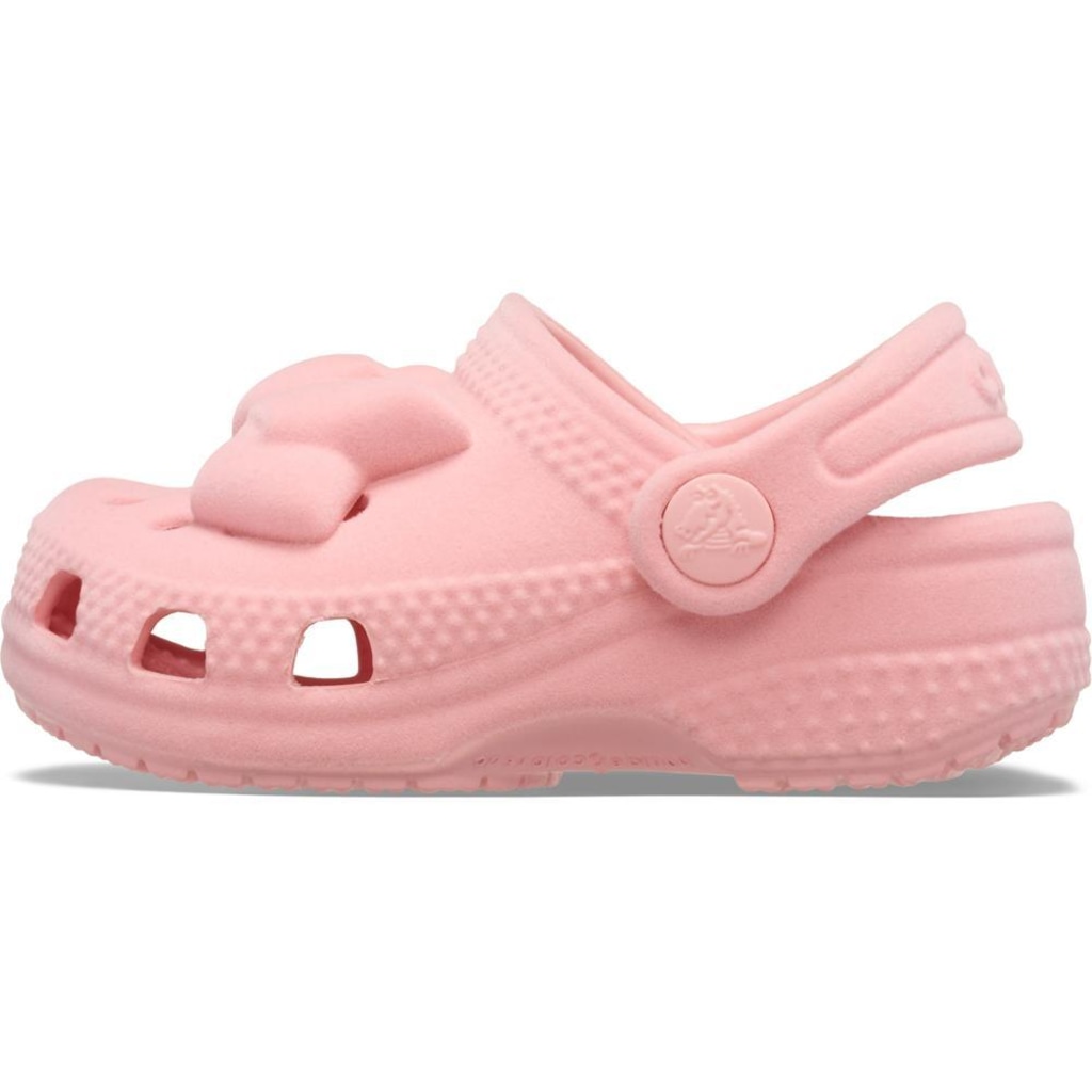 Imagem 3 do produto Sandália Crocs Littles Velvet Bow Powder - Infantil