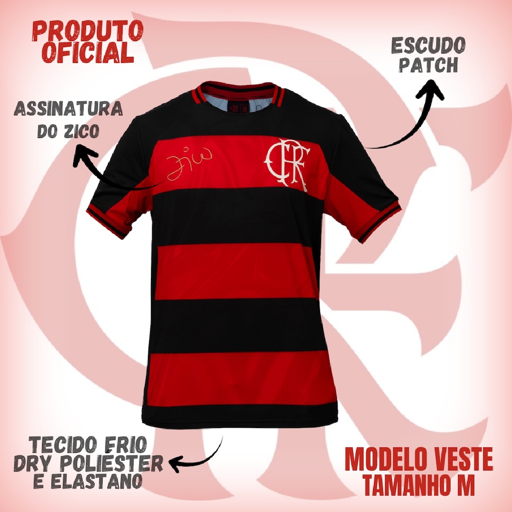 Imagem 2 do produto Camisa Do Flamengo Retrô Zico Bench Braziline - Masculino