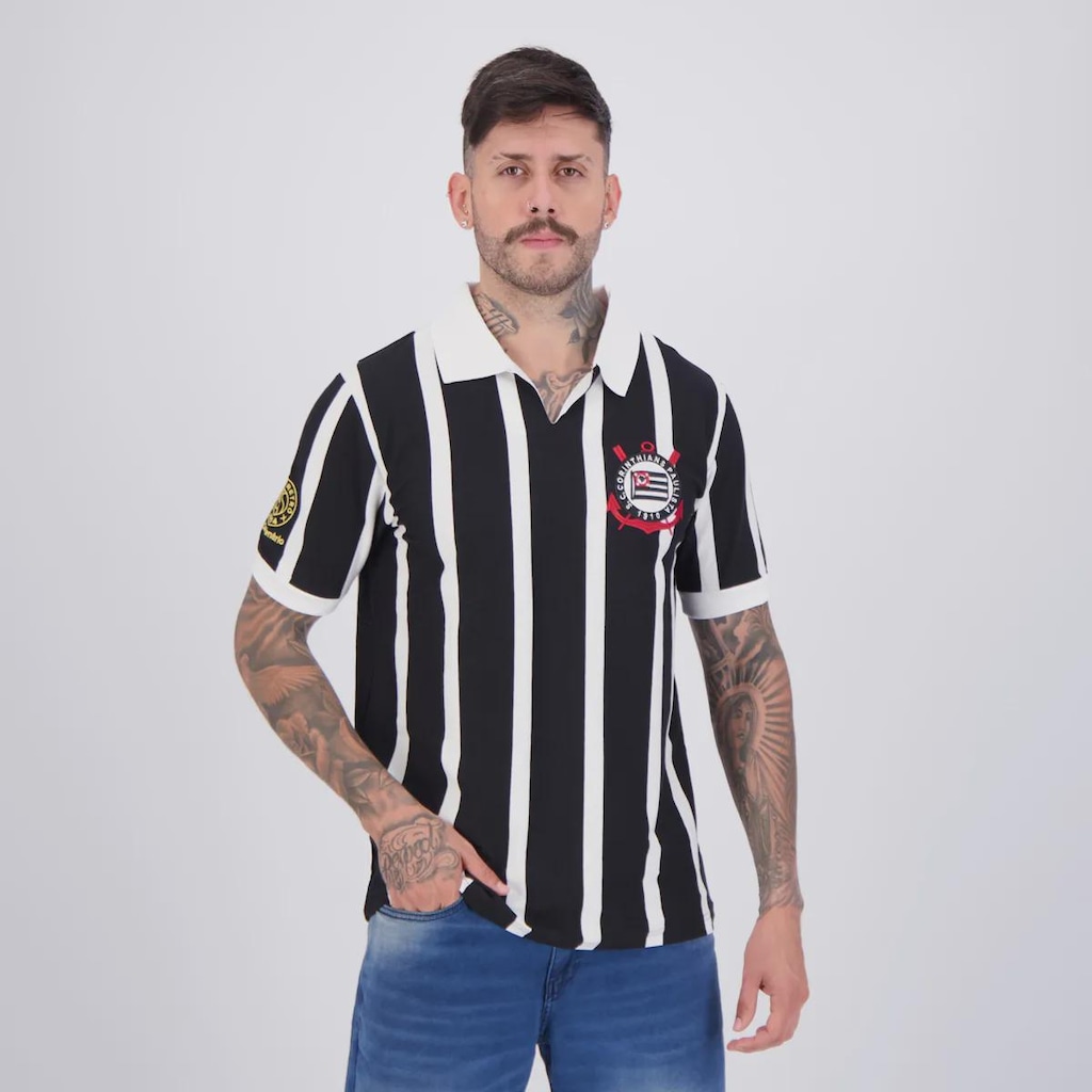 Imagem 2 do produto Camisa Corinthians Retrô Contraste Centenário Masculina