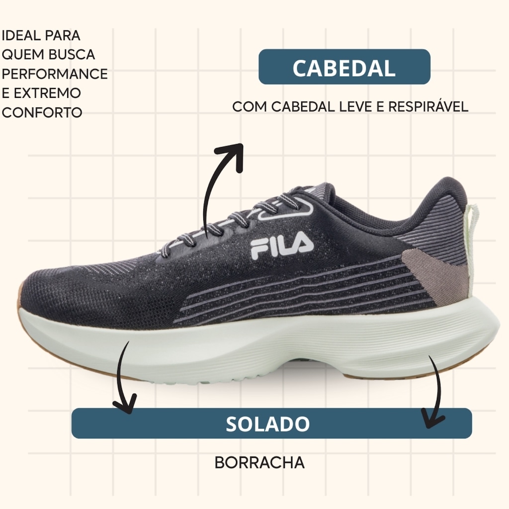 Imagem 3 do produto Kit Tênis Masculino Fila Endurance + 1 Par de Meia