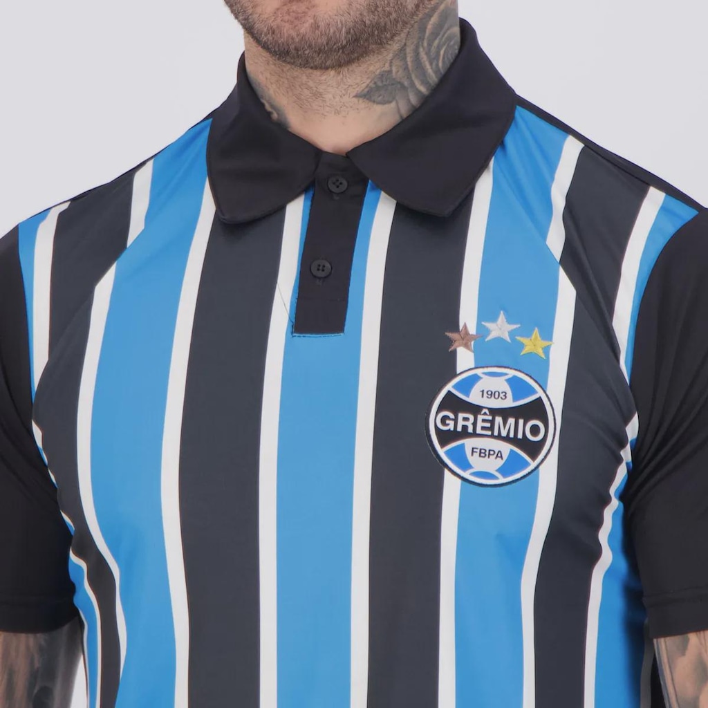 Imagem 5 do produto Camisa Polo Grêmio Dry Tricolor Masculina