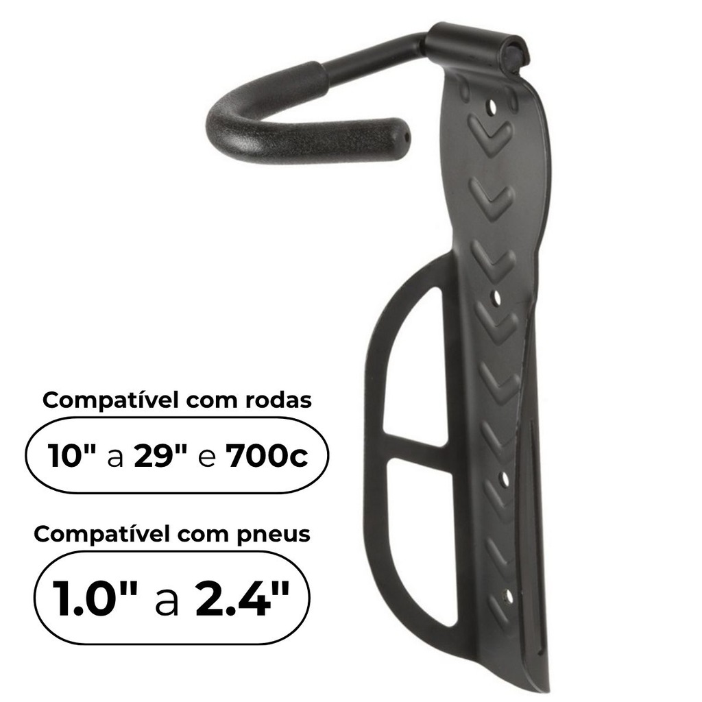 Imagem 3 do produto 4x Suporte parede bicicleta vertical Absolute gancho fixo
