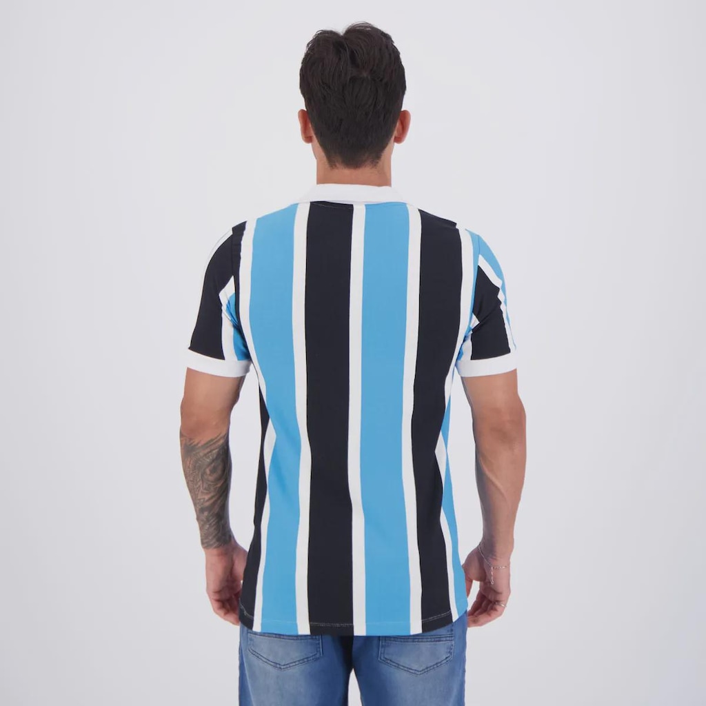 Imagem 4 do produto Camisa Do Grêmio Retrô Cordinha Listrada - FutFanatics - Masculina