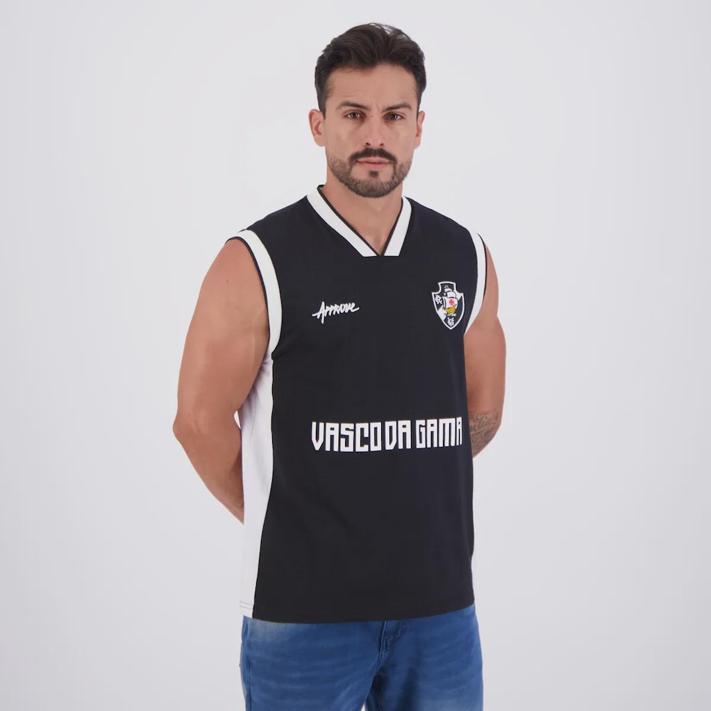 Imagem 2 do produto Camiseta Regata Retro Approve X Vasco Faixa Preta - Masculina