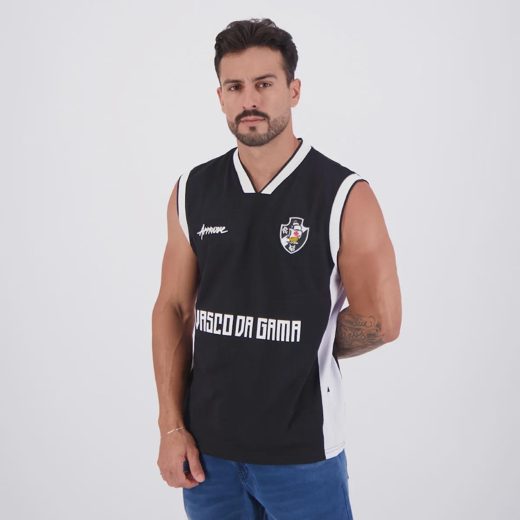 Imagem 3 do produto Camiseta Regata Retro Approve X Vasco Faixa Preta - Masculina