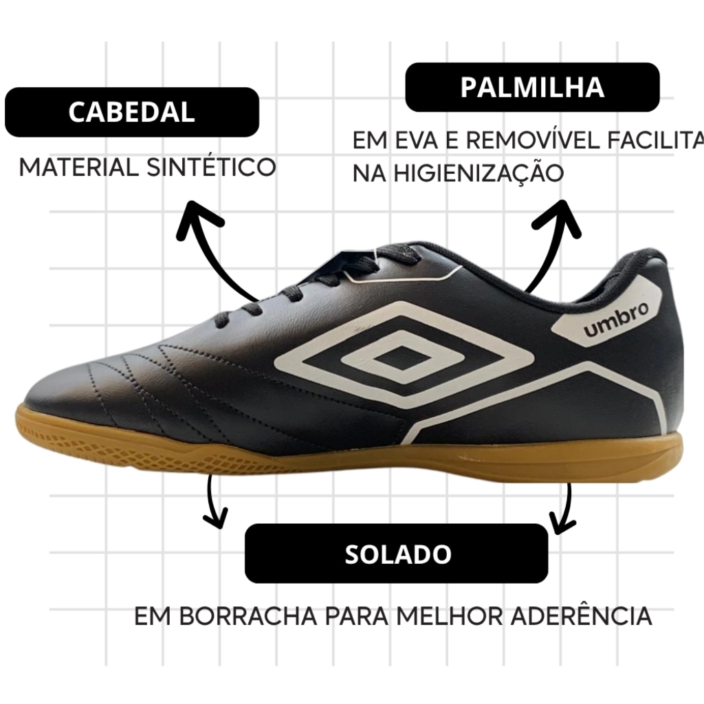 Imagem 3 do produto Kit Chuteira Futsal Umbro Manchester + Meião - Adulto