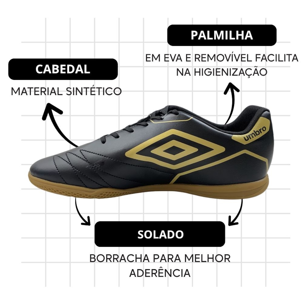 Imagem 4 do produto Kit Chuteira Futsal Umbro Manchester + Meião - Adulto
