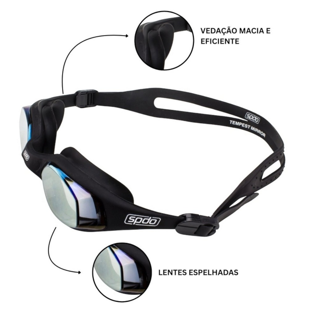 Imagem 2 do produto Óculos De Natação Espelhado Com UV Speedo Tempest Mirror