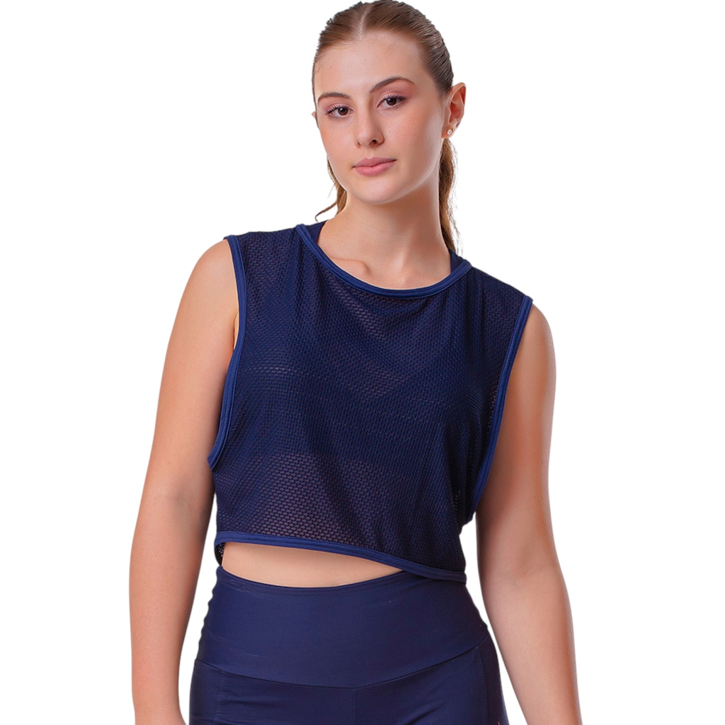 Imagem 3 do produto Blusa Cropped Em Tule Trabalhado Elite Feminino