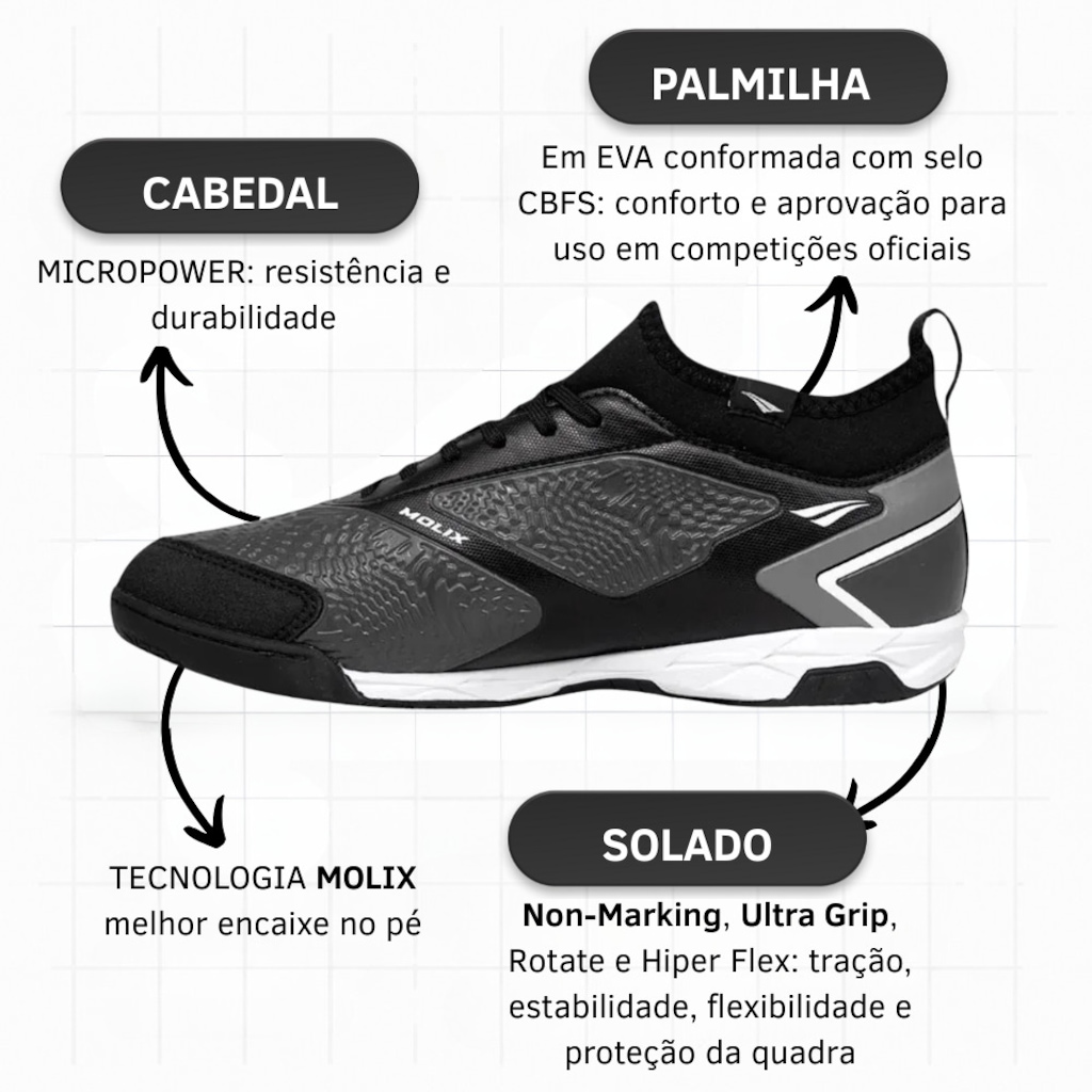 Imagem 3 do produto Chuteira Futsal Adulto Penalty Evolution Club Y-1