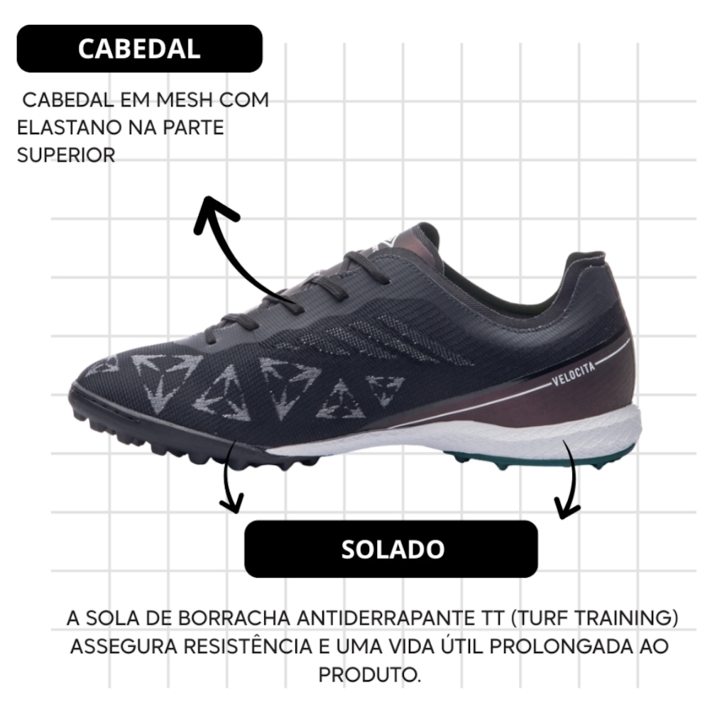 Imagem 3 do produto Kit Chuteira Society Umbro Velocita Premier + Meião - Adulto