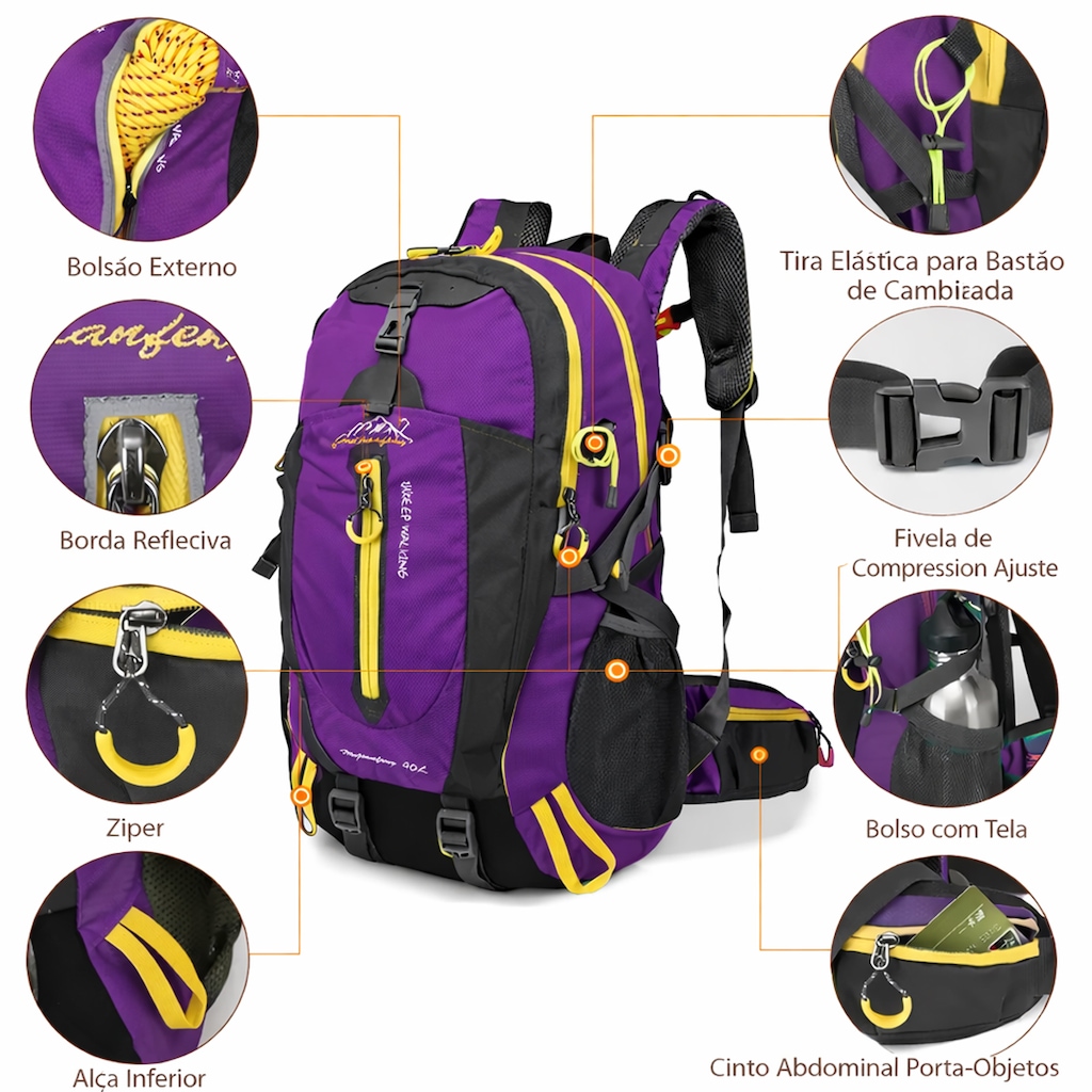 Imagem 4 do produto Mochila Esportiva Gold Sports Dobrável Premium Keep Walking A Prova de Água 40 LTS