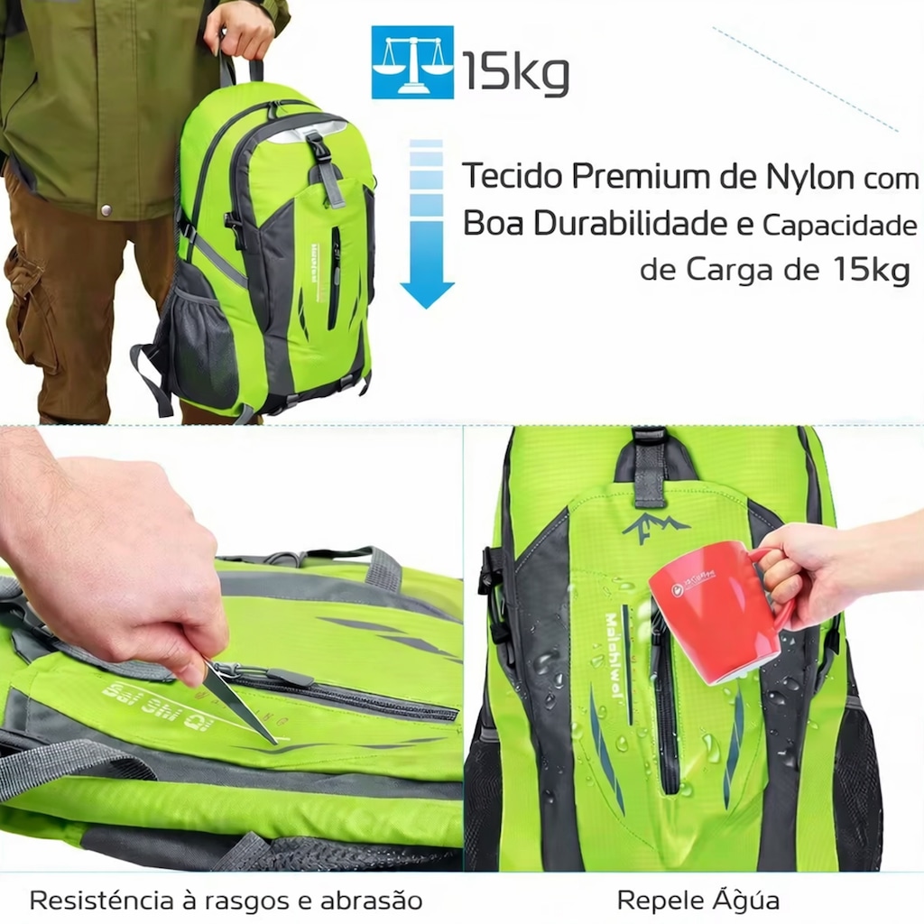 Imagem 5 do produto Mochila Esportiva Gold Sports Dobrável Master Montanhismo A Prova de Água 40L