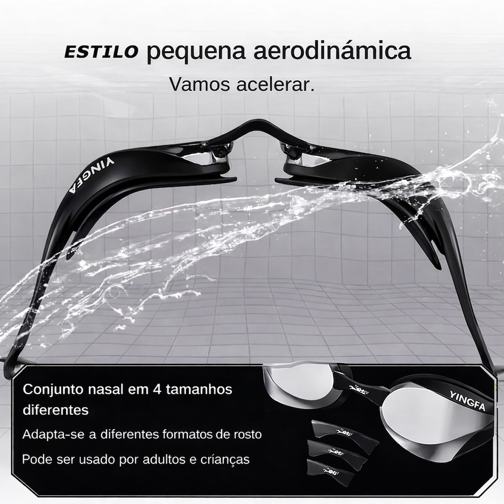 Imagem 2 do produto Óculos de Natação Gold Sports Yingfa Pro Speed HD 15,0