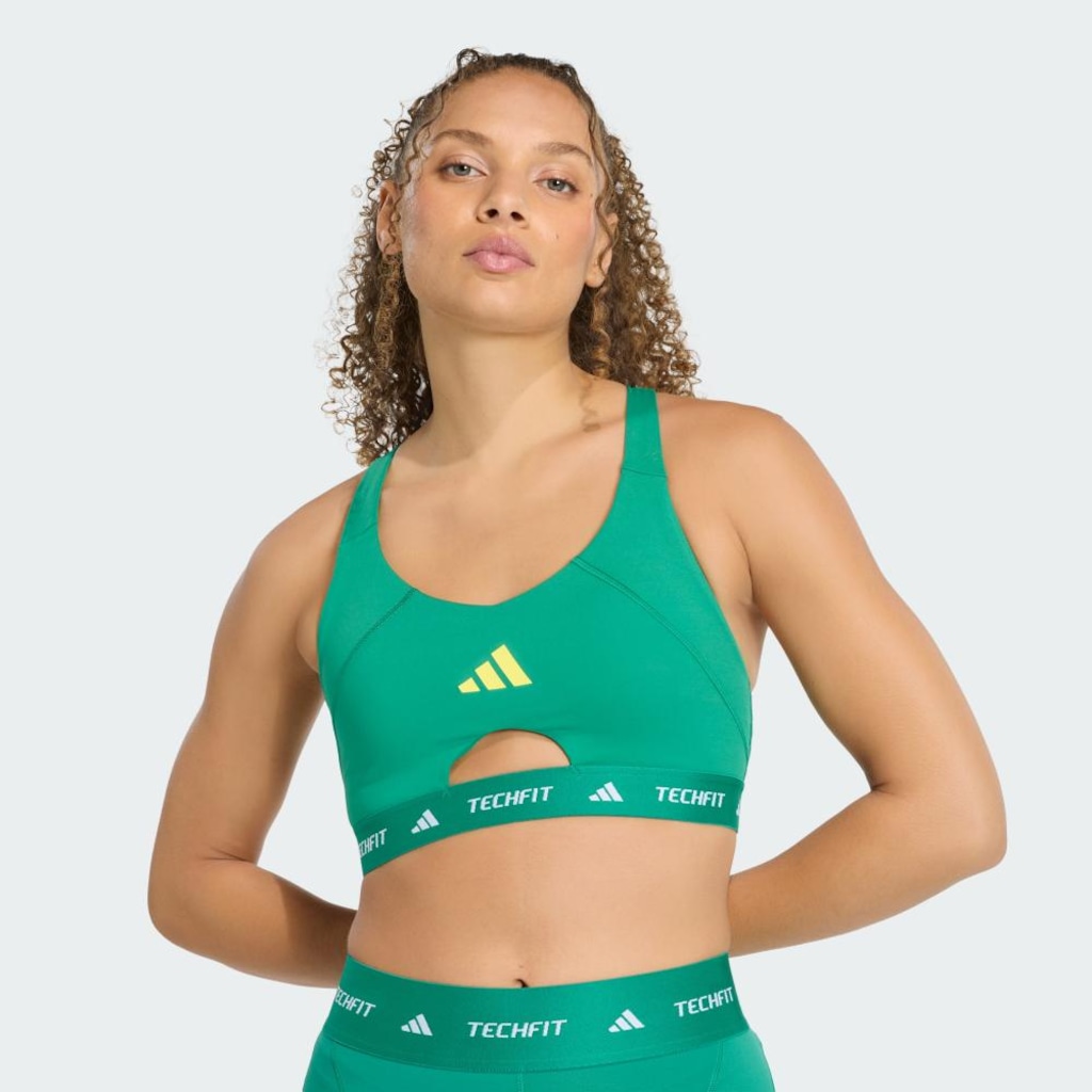 Imagem 5 do produto Top Suporte Médio adidas Techfit Workout Color Block Feminino