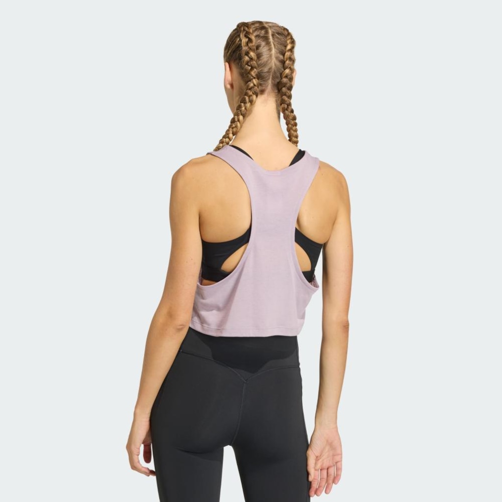 Imagem 3 do produto Camiseta Regata Cropped adidas Yoga Essentials Feminina