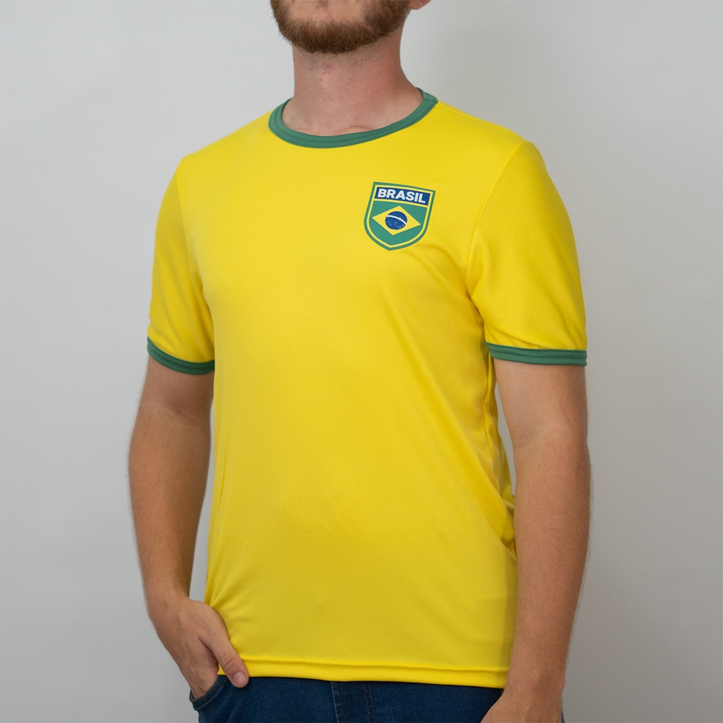 Imagem 4 do produto Camisa Brasil Uniforme 1 Torcedor Amarelo Olden Sports - Masculino