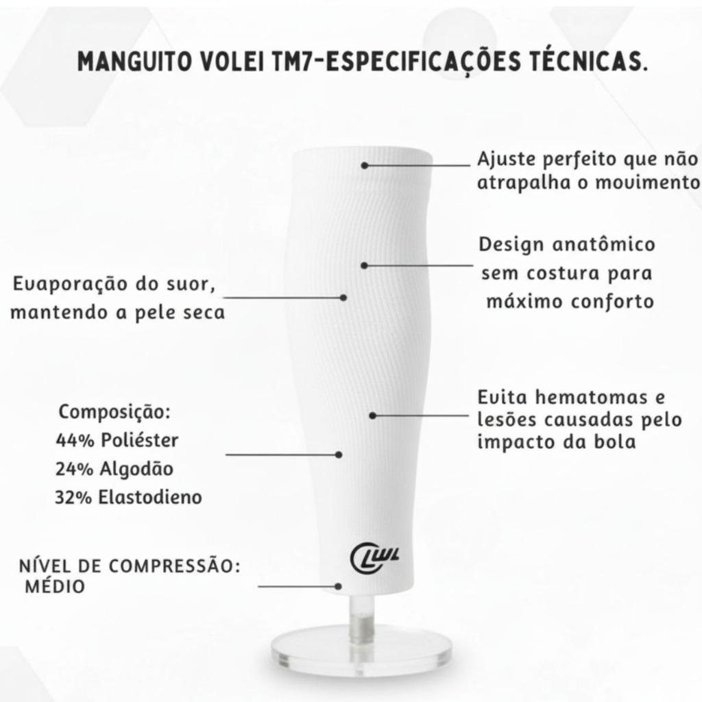 Imagem 4 do produto Kit Volei Joelheira Manguito Longo TM7
