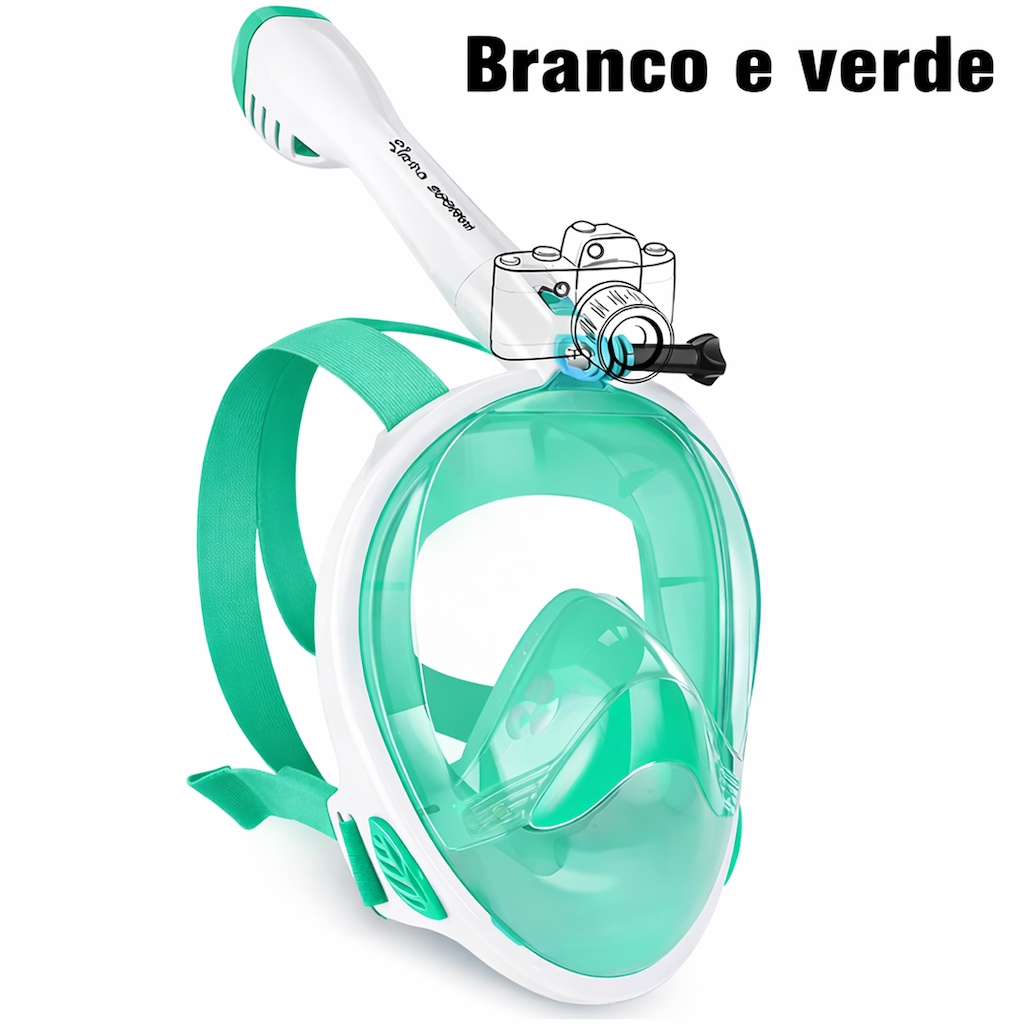 Imagem 4 do produto Mascara Subaquática de de Mergulho Gold Sports Full Face Confort Com Snorkel