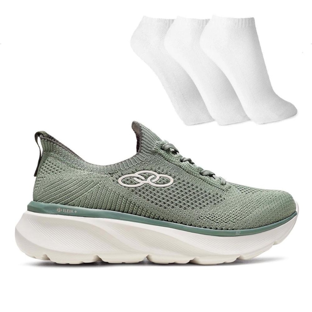 Imagem 1 do produto Kit Tênis Feminino Olympikus Esportivo + 3 Pares de Meias