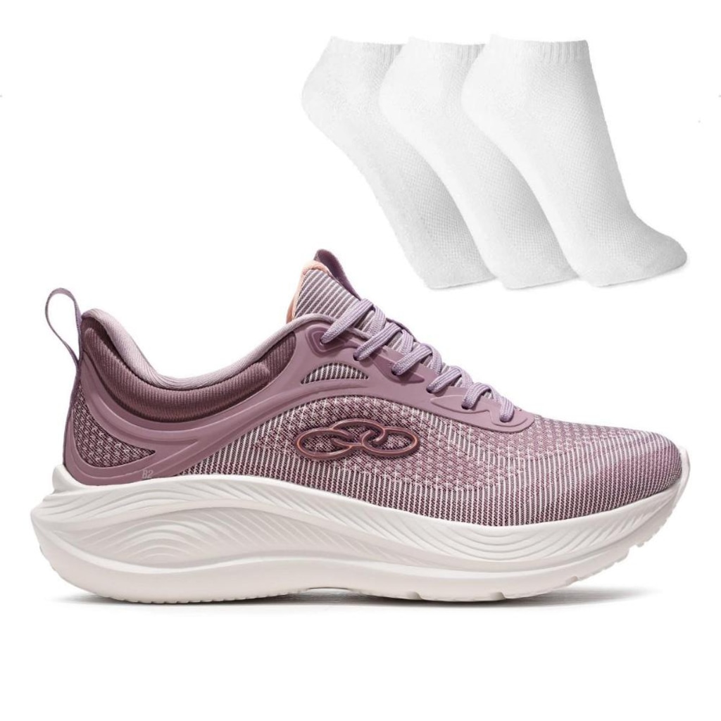 Imagem 1 do produto Kit Tênis Feminino Olympikus Esportivo + 3 Pares de Meias