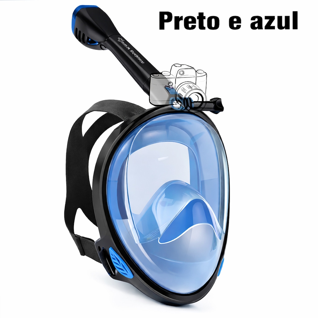 Imagem 4 do produto Mascara Subaquática de de Mergulho Gold Sports Full Face Confort IV Com Snorkel