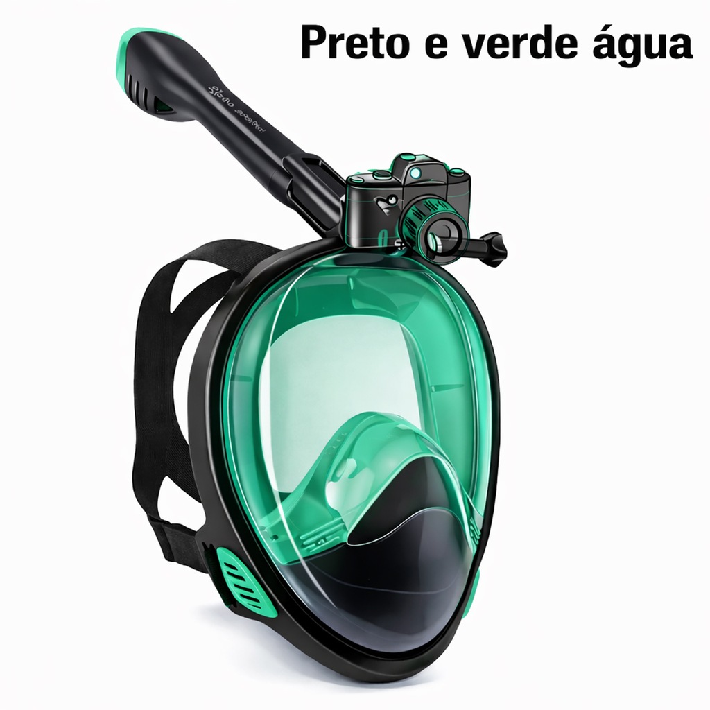 Imagem 4 do produto Mascara Subaquática de de Mergulho Gold Sports Full Face Confort IV Com Snorkel